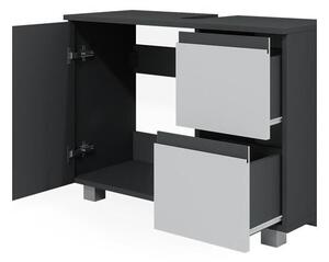 Vicco J-Shape mosdószekrény, 80 cm, antracit-fehér