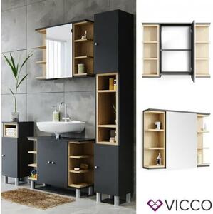 Vicco Aquis 1382 nyitott tükrös szekrény 80×64 cm, antracit-tölgy