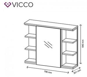 Vicco Aquis 1382 nyitott tükrös szekrény 80×64 cm, antracit-tölgy