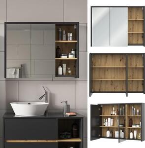Vicco Viola tükrös szekrény 100x75 cm, antracit/tölgy