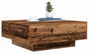 VidaXL Kávézóasztal LED világítással Régi fa 80x80x31 cm