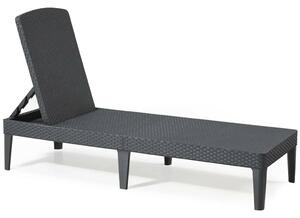Keter ALLIBERT JAIPUR exkluzív polyrattan kerti nyugágy - grafit - 188 cm () (8711245144870)