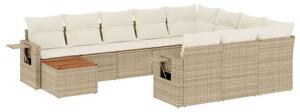 VidaXL Polyrattan Kerti Ülőgarnitúra - Bézs - 11 részes
