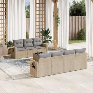 VidaXL Polyrattan Kerti Ülőgarnitúra - 8 részes, Bézs