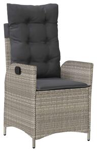 VidaXL 5részes világosszürke polyrattan kerti étkezőgarnitúra párnával