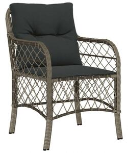 VidaXL 5 részes szürke polyrattan kerti étkezőgarnitúra párnával