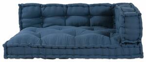 VidaXL Pallet Sofa Párna 3 db Szövet Indigó 120 x 80 x 38 cm