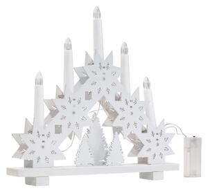 Tutumi, LED fa karácsonyi gyertyatartó 32x28 cm, meleg fehér fény, fehér, CHR-03510