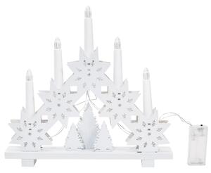 Tutumi, LED fa karácsonyi gyertyatartó 32x28 cm, meleg fehér fény, fehér, CHR-03510