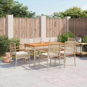 VidaXL Kerti Étkezőgarnitúra - Polyrattan - 7 részes - Bézs