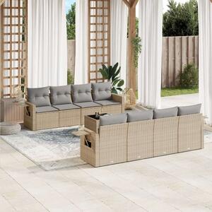VidaXL Polyrattan Kerti Ülőgarnitúra - 9 részes - Bézs