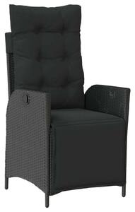 VidaXL Polyrattan Kerti Étkezőgarnitúra - 5 részes - Fekete