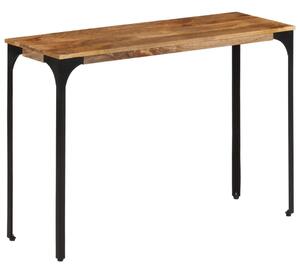 Barna tömör mangófa és vas konzolasztal 110 x 35 x 76 cm