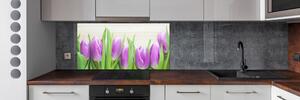 Konyhai falburkoló panel Lila tulipánok