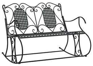 Kétszemélyes fekete acél hintapad 113 cm