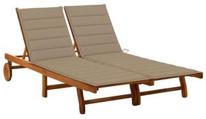 VidaXL Két Személyes Akácfa Napozóágy - 200cm