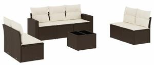 VidaXL 8 részes barna polyrattan kerti ülőgarnitúra párnákkal