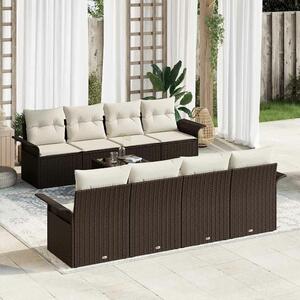 VidaXL Kerti Kanapé Szett párnával 9 pcs Barna és Krém 55 x 55 x 37 cm
