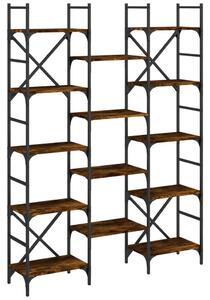 Füstös tölgy színű szerelt fa könyvespolc 127,5x28,5x172,5 cm