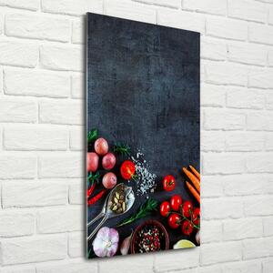 Üvegfotó Zöldségek és fűszerek