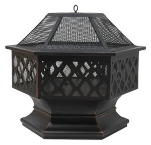 Cattara HEXAGON Tűzrakó - Kerti Tűztér - 60,5x70x62,5cm
