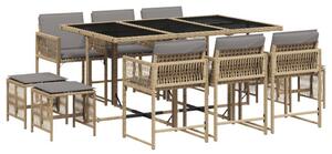 VidaXL Polyrattan Kerti Étkezőgarnitúra - 11 részes