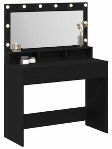 VidaXL Pipereasztal Fekete tölgy MDF 100 x 41 x 135 cm Tükör