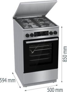 Gorenje GKS5C71XF Kombinált tűzhely, 70L, 4 főzőzóna, AquaClean, A energiaosztály