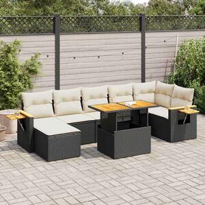 VidaXL Polyrattan Kerti Ülőgarnitúra - 8 részes - Fekete