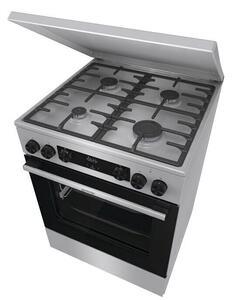 Gorenje GKS6C71XF Kombinált tűzhely, 71L, 4 főzőzóna, FrozenBake, A energiaosztály