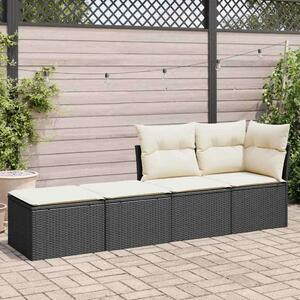 VidaXL Polyrattan Kerti Ülőgarnitúra - 2 részes - Fekete
