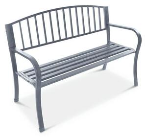 Kerti pad háttámlával, park pad teraszra és erkélyre, fémszerkezet, grafit