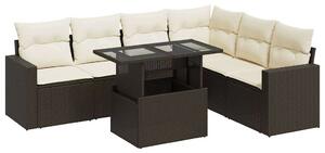 VidaXL Polyrattan Kerti Ülőgarnitúra - 7 részes - Barna