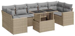 VidaXL Polyrattan Kerti Ülőgarnitúra - 8 részes - Bézs