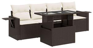 VidaXL 5 részes barna polyrattan kerti ülőgarnitúra
