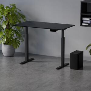 Profi elektromosan állítható magasságú íróasztal 120x80cm fekete | Dupla motor - Memória - USB - Nagy teherbírás | LVN System Control Pro
