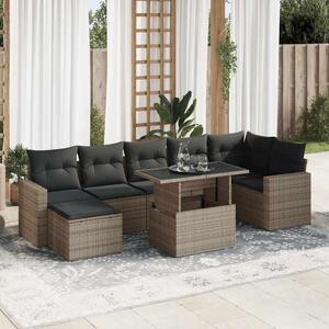 VidaXL Polyrattan Kerti Ülőgarnitúra - 8 részes - Szürke