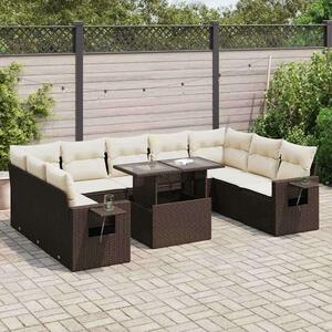 VidaXL Polyrattan Kerti Ülőgarnitúra - Barna - 10 részes