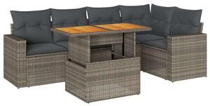 VidaXL Polyrattan Kerti Ülőgarnitúra - 6 részes - Szürke