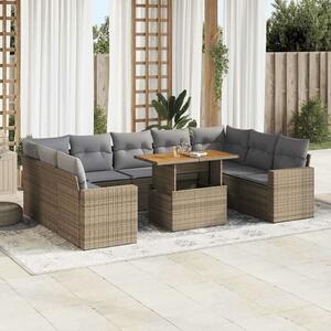VidaXL Polyrattan Kerti Ülőgarnitúra - 10 részes - Bézs