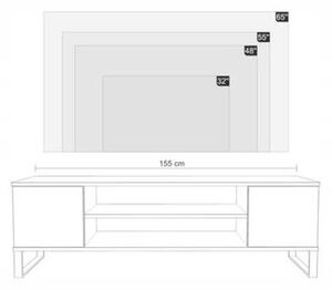 Focus RTV szekrény 135 cm, loft tölgy kézműves