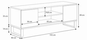 Focus RTV szekrény 135 cm, loft tölgy kézműves