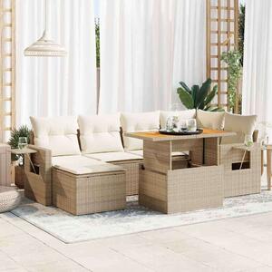 VidaXL Polyrattan Kerti Ülőgarnitúra - 7 részes - Bézs