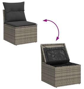 VidaXL Polyrattan Kerti Ülőgarnitúra - 7 részes, Szürke