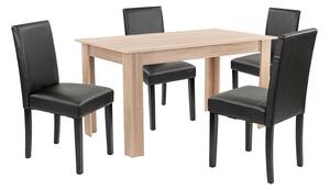 Leziter Leon 4+1 étkező garnitúra sonoma tölgy-fekete