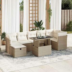 VidaXL Polyrattan Kerti Ülőgarnitúra - 8 részes - Bézs