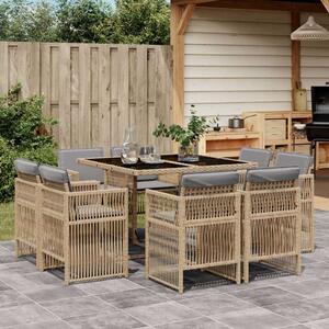 VidaXL Polyrattan Kerti Étkezőgarnitúra - 9 részes