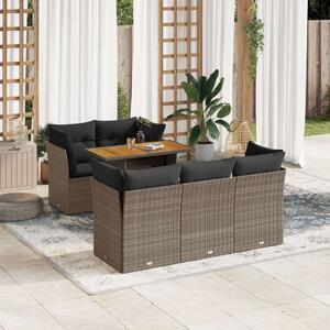 VidaXL Polyrattan Kerti Ülőgarnitúra - 6 részes, Szürke