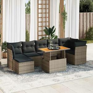 VidaXL Polyrattan Kerti Ülőgarnitúra - 8 részes - Szürke
