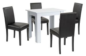 Leziter Leon 4+1 étkező garnitúra fehér-fekete